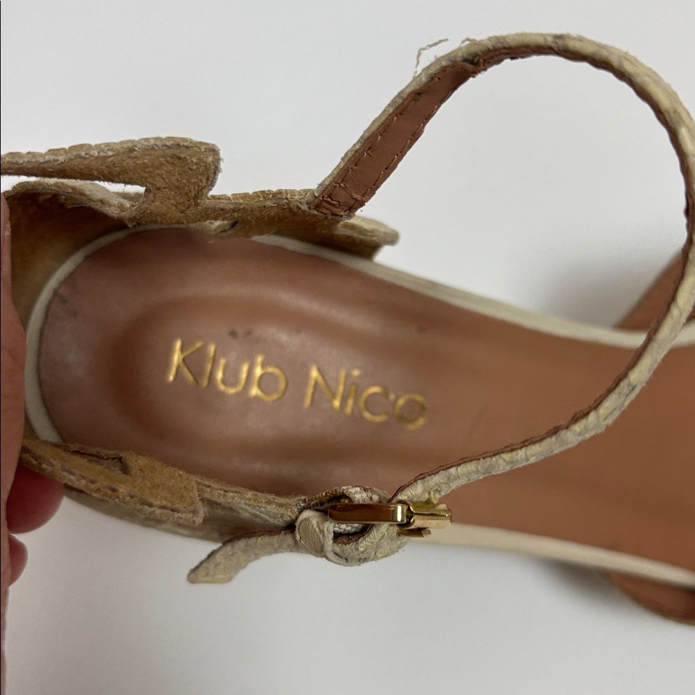 Klub Nico Elegant Beige Women's Chunky Cutout Heels - 10 - Picture 6 of 15